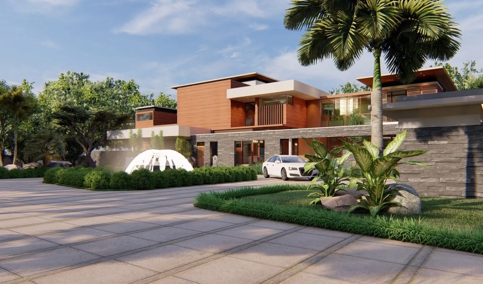 Villa balcony and custom window shading louver