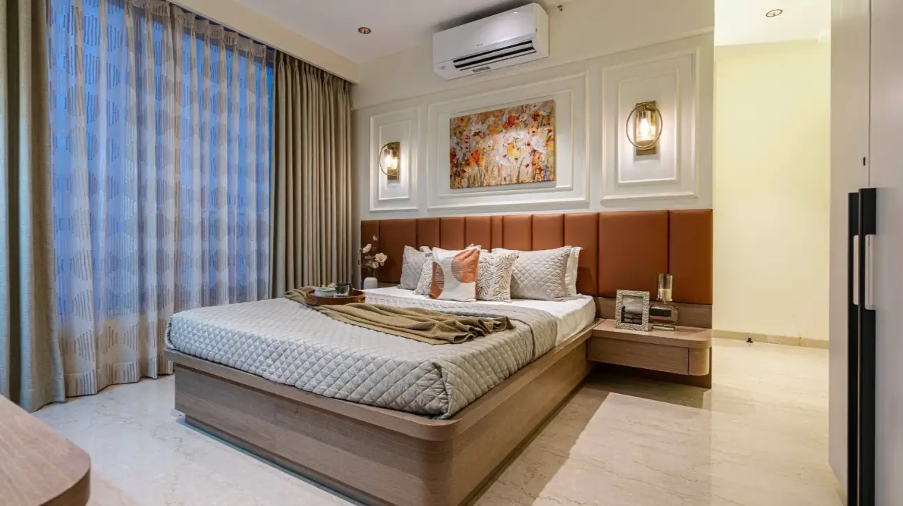 Bespoke linen upholstered padded headrest